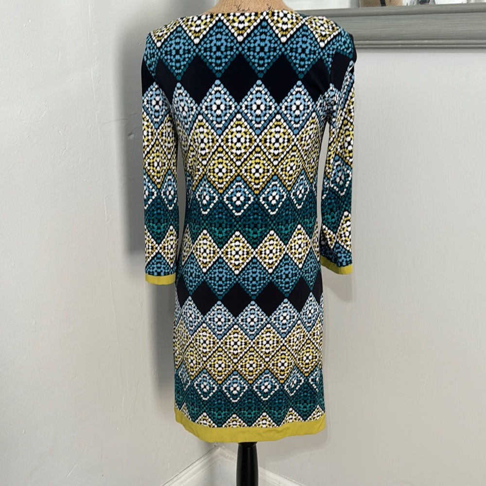 Stylish Multicolor Geometric Pattern Dress - Picture 4 of 5